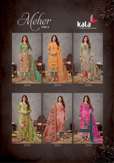 Kala Meher 6 Cotton Printed Daily Wear Designer Dress Material Collection